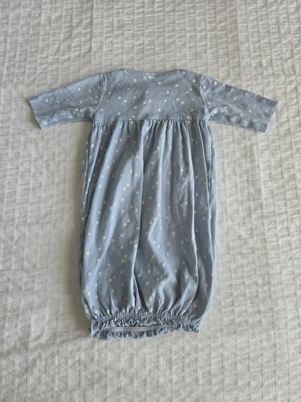 Gerber Baby Sleep Gown 0-3 Months Blue Floral 100% Cotton Newborn Sleeper